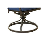 Sedia da pranzo girevole da esterno Wynn da 25 pollici moderna con cuscino, set da 2, blu