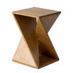 COZAYH Tavolino da Salotto in Legno Massello Quadrato, Tavolino Laterale Rustico con Motivo Intrecciato, Legno Naturale, Nero