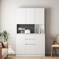 74Mobiletto da cucina con stazione di ricarica, Credenza autoportante con cassetti, con supporto per microonde