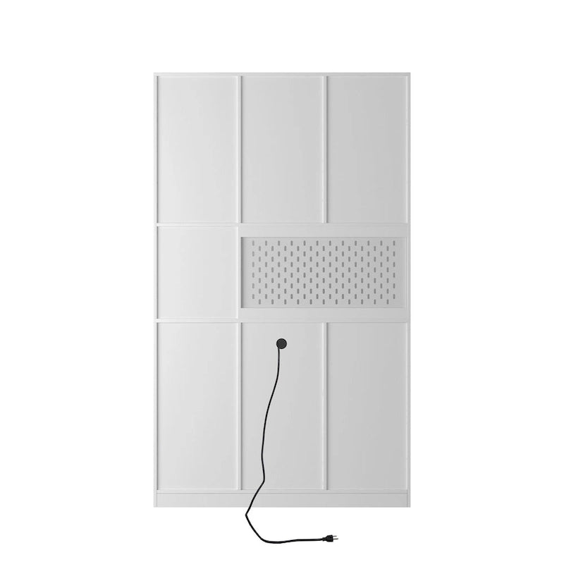 74Mobiletto da cucina con stazione di ricarica, Credenza autoportante con cassetti, con supporto per microonde